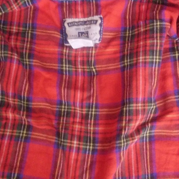 VTG Lee Flannel Lined Denim Jean Cropped Jacket Small - Picture 3 of 4